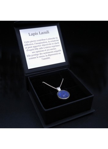 collier argent et Lapis-Lazuli