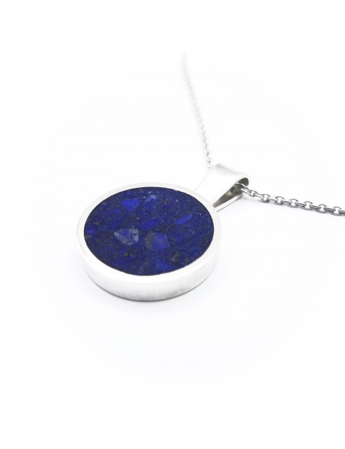 collier argent et Lapis-Lazuli