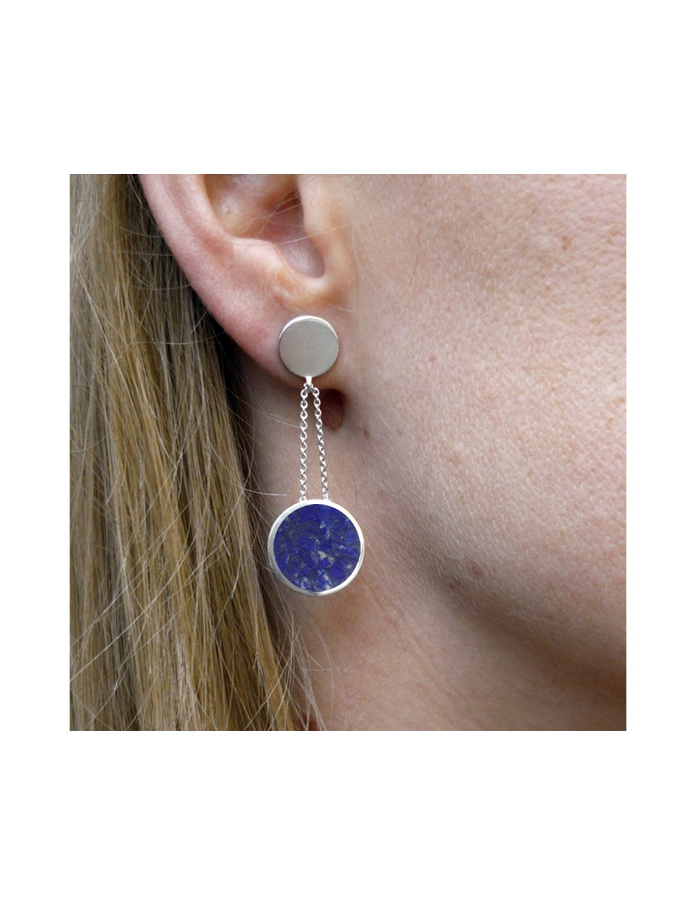 Boucles d'oreilles argent et Lapis-Lazuli
